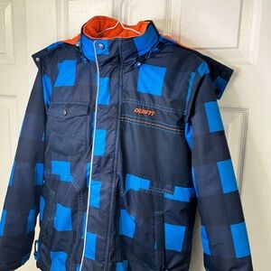 Gusti Boys Winter Jacket Size 14 Blue Snow Coat Insulated Hooded Warm
